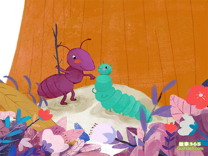 小蚂蚁和毛毛虫故事